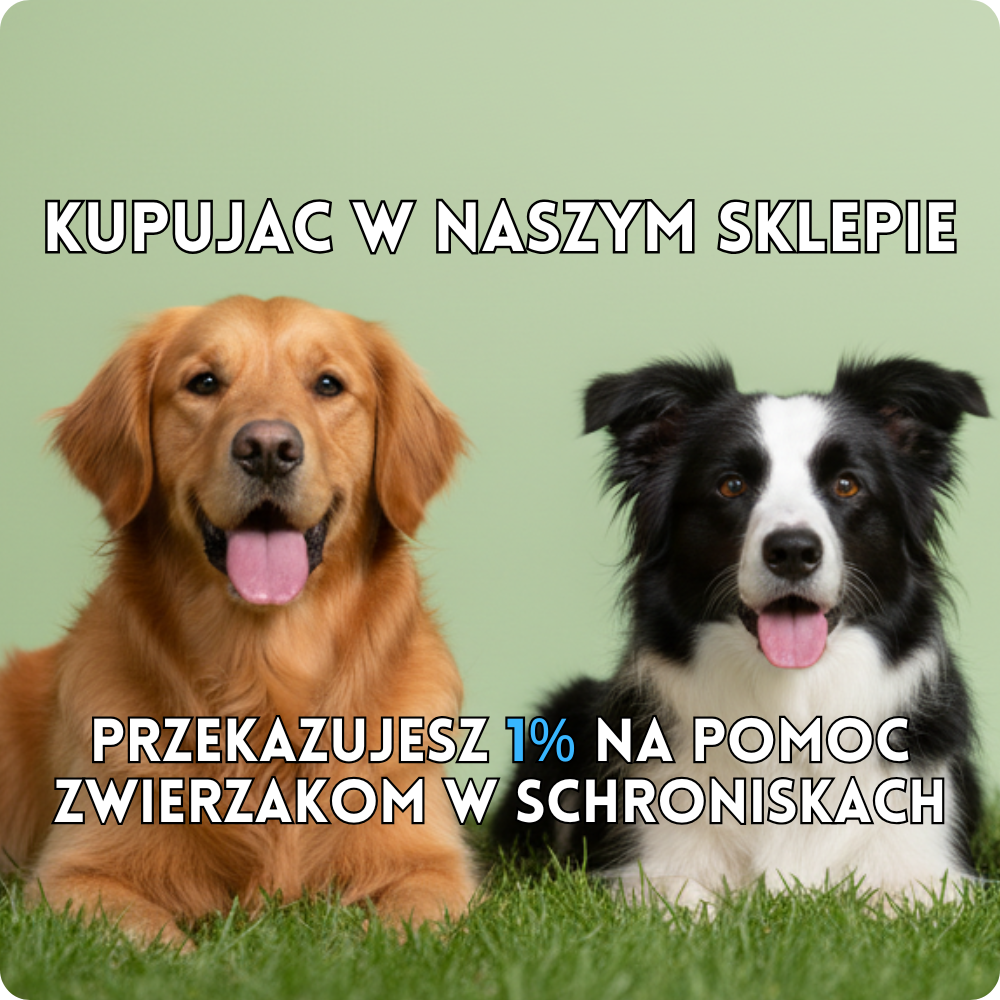 Kupując w naszym sklepie przekazujesz 1% na pomoc zwierzakom w schroniskach!